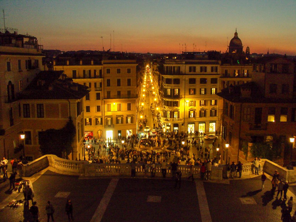 Aussicht von Spanischen Treppe in Rom