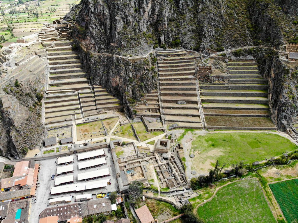 Ruinen von Ollantaytambo - Drohnenaufnahme
