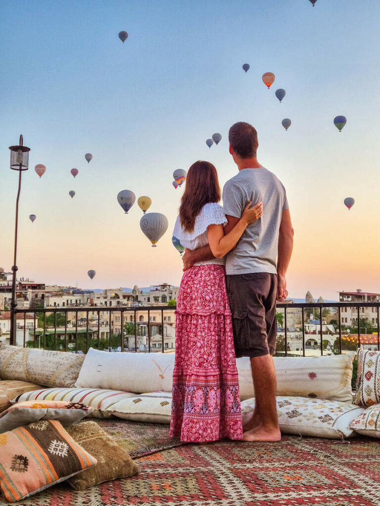 Cave Hotel Aussicht Heißluftballons