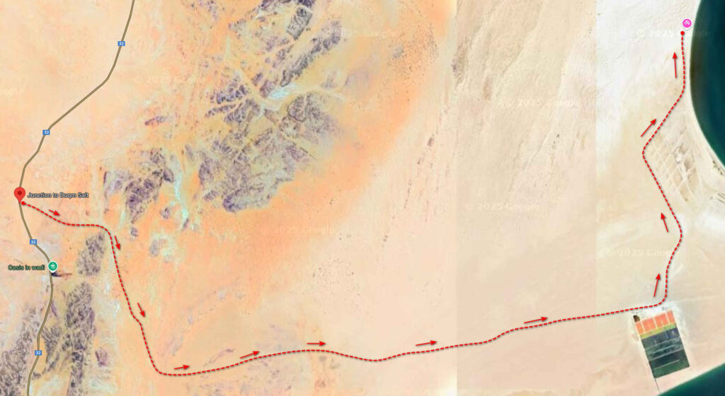 Route Sugar Dunes Oman