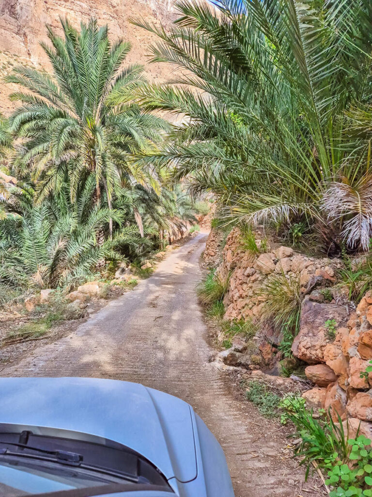 Mit Auto zum Wasserfall von Wadi Tiwi